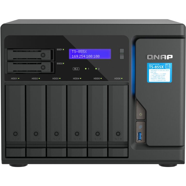 NAS QNAP TS‑855X‑8G 8‑Bay Tower/ Intel Atom C5125/  8GB DDR4