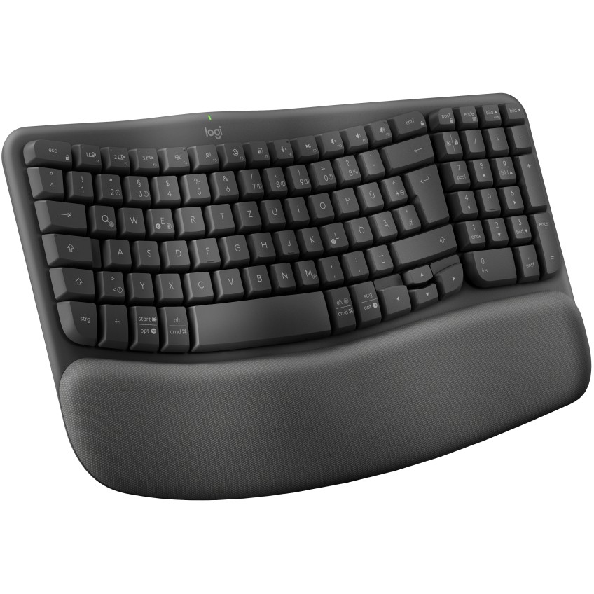 Tastierë pa Kabllo Logitech Wave Keys Ergonomike / Wireless + Bluetooth / DE - Grafit - Figura 2