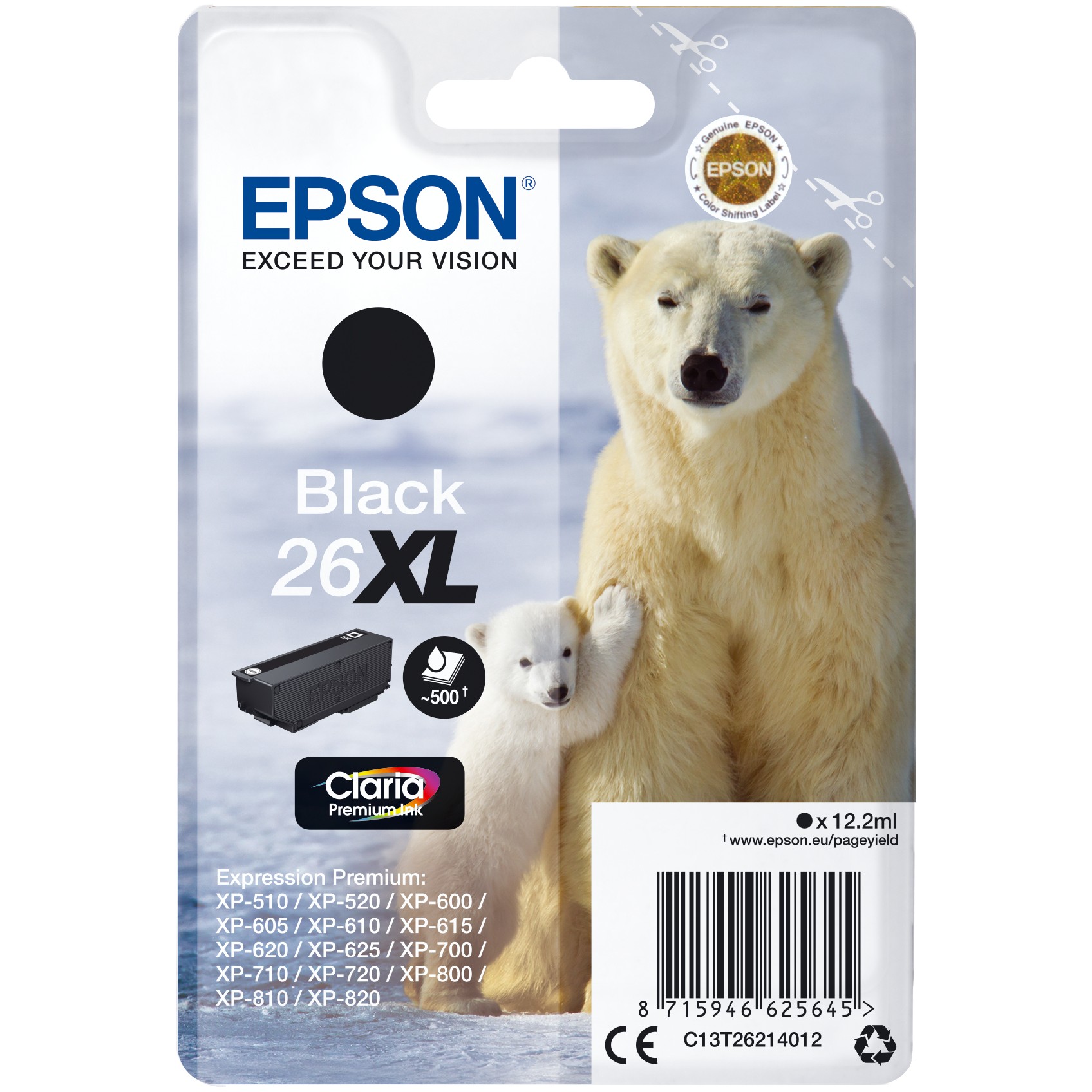INK Epson T2621 26XL/me Kapacitet të Lartë – Zezë