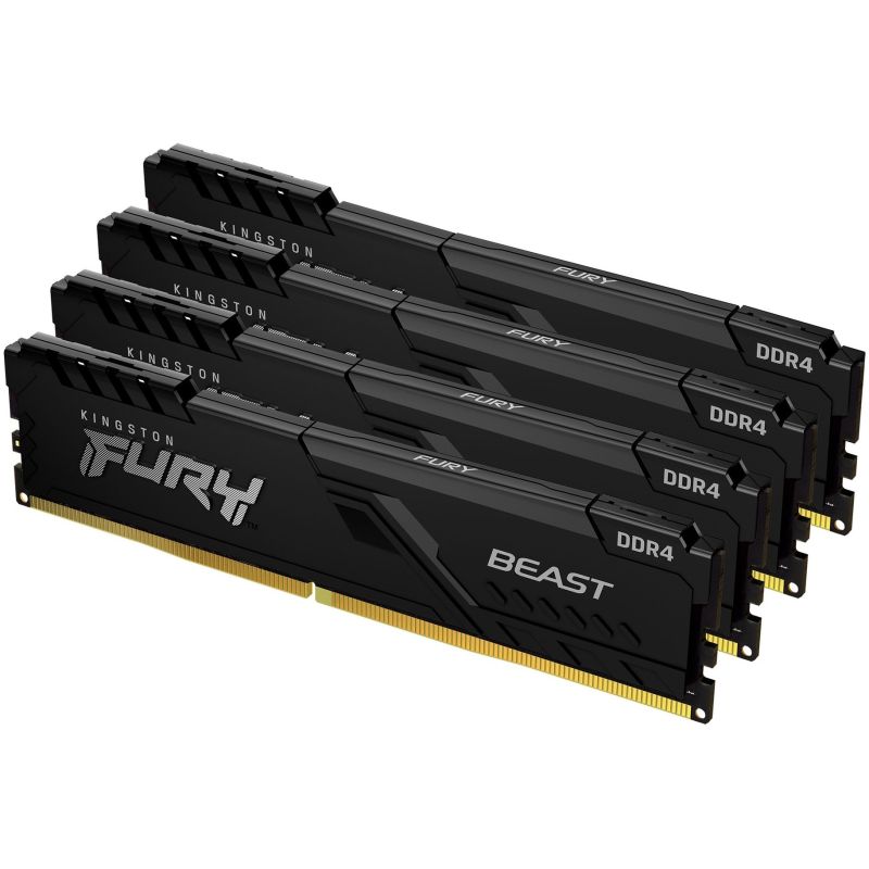 RAM Memorie DDR4 / Kingston FURY Beast Black / 3600MT/s / 64GB / CL18 / DIMM / Kit of 4