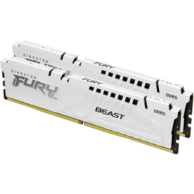RAM Memorie Kingston FURY Beast 64GB (2×32GB) DDR5 5200MHz CL40 Dual‑Channel Kit – e bardhë