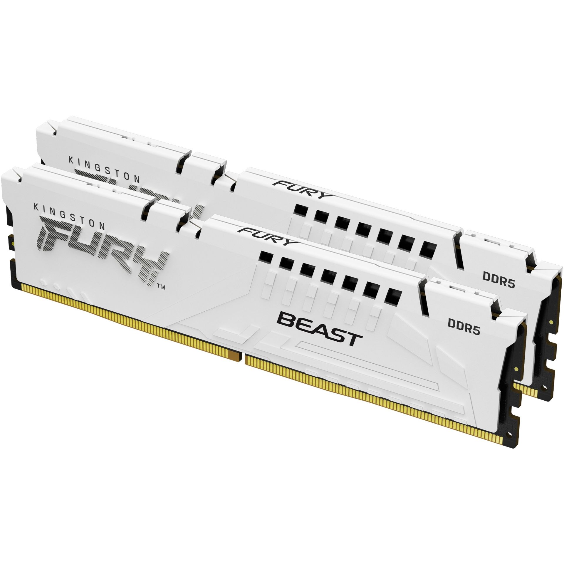 RAM Memorie Kingston FURY Beast DDR5-5600 CL36 / 64GB (2x32GB) / DIMM / Dual-Kit / White RGB / AMD EXPO – Bardhë
