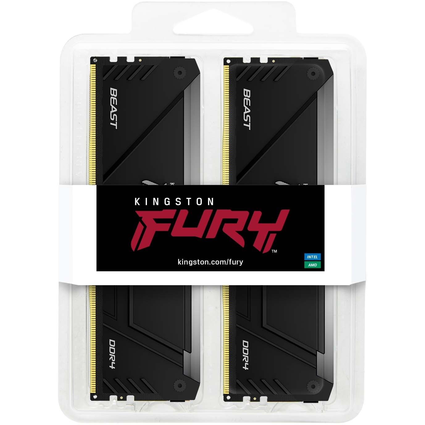 RAM Memorie Kingston FURY Beast DDR4-3200 CL16 / 64GB (2x32GB) / DIMM / Dual-Kit / RGB – Zezë - Figura 3