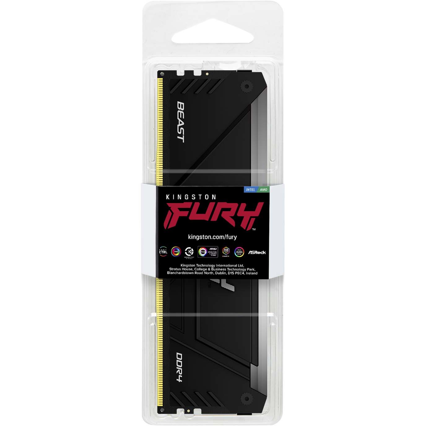 RAM Memorie KINGSTON DDR4-3600 CL18 / 16GB / DIMM / FURY Beast / RGB - Zezë - Figura 3