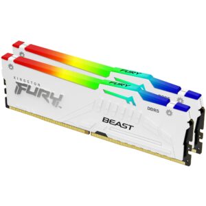RAM Memorie Kingston CL30 / 32GB / 6000MT/s / DDR5 / DIMM Kit of 2 FURY Beast / RGB EXPO / I bardhë