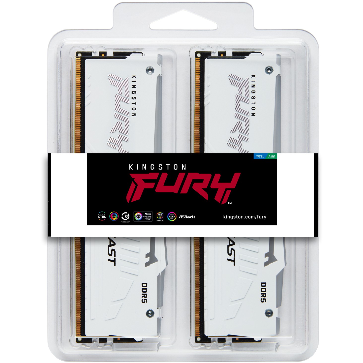 RAM Memorie KINGSTON DDR5-6800 CL34 / 32GB (2x16GB) / DIMM / FURY Beast / RGB / EXPO - Bardhë - Figura 5