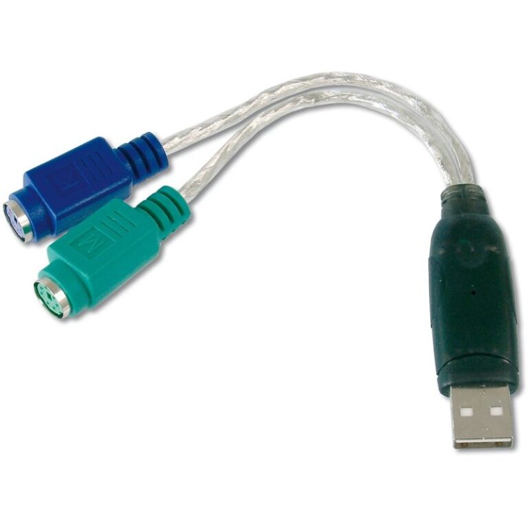 Adapter Cable USB 1.1 / 2xPS/2 / Straight‑Female / 2xMini‑DIN6‑F / DIGITUS