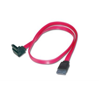 Aksesorë për Disqe SATA Cable / 0.5m / Red / 90° Angle / Male–Male