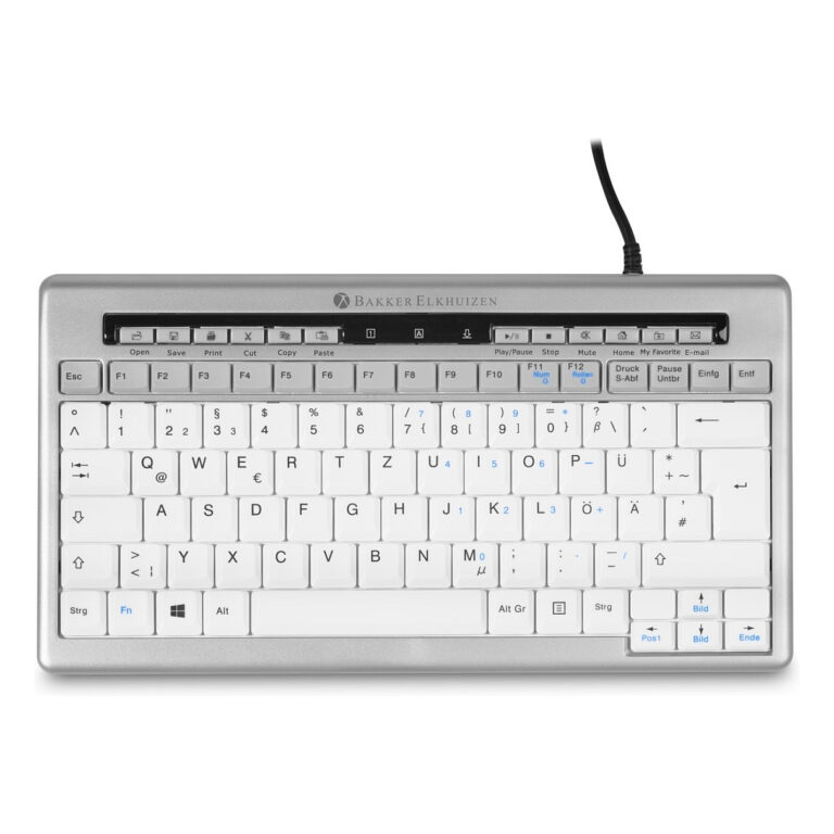 Tastierë me kabllo BakkerElkhuizen S‑Board 840 Design / QWERTZ / German Language - Bardhë