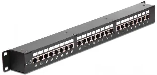 Aksesorë për rrjet DELOCK / 48.26 cm / 19 Inch / Coupling Patch Panel / 24 Port / Cat.6