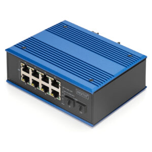 DIGITUS DN-651151 Industrial PoE Switch – 8× Gigabit RJ45 PoE + 2× SFP Industrial Ethernet Switch (IP40, DIN Rail)