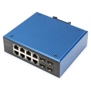 DIGITUS DN-651153 Industrial PoE Switch | 8x Gigabit PoE+ | 4x SFP Uplink | IP40 | Industrial Ethernet
