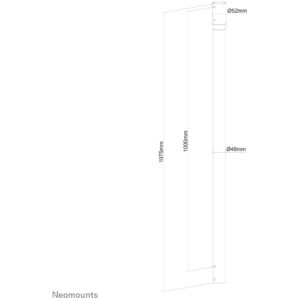 Mbajtëse për Monitor Extension pole for NM-C440BLACK, NM-C440DBLACK, and FPMA-C340BLACK - 107.5 cm, 100 kg NS-EP100 BLACK Neomounts