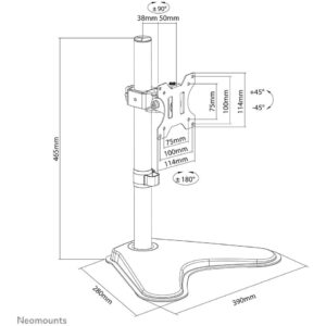 Mbajtëse për 1 Monitor Neomounts Full-Motion 10-32", 8KG - e zezë