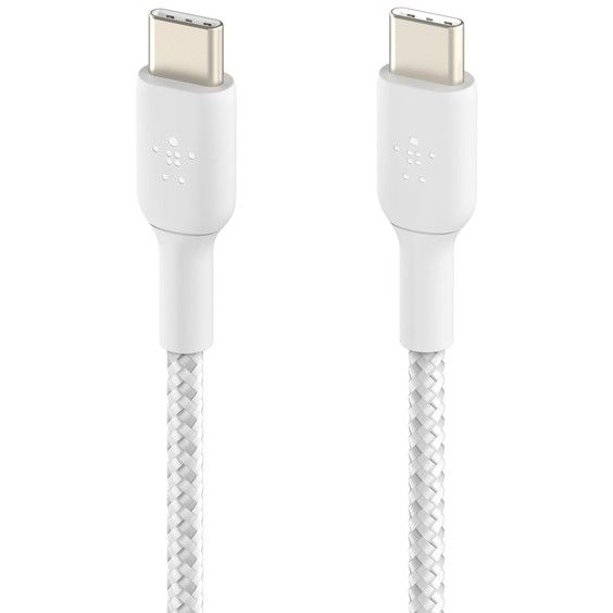 Kabllo USB Belkin USB‑C to USB‑C / Braided / 0.15 m – Bardhë - Figura 2