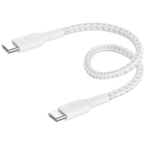 Kabllo USB Belkin USB‑C to USB‑C / Braided / 0.15 m – Bardhë