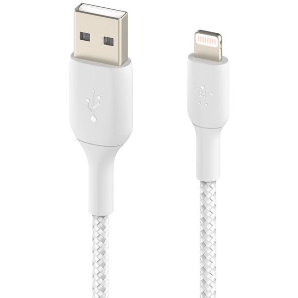 Kabllo USB Belkin Lightning Charging/Sync Cable / Braided / MFi Certified / 1m – Bardhë - Figura 3