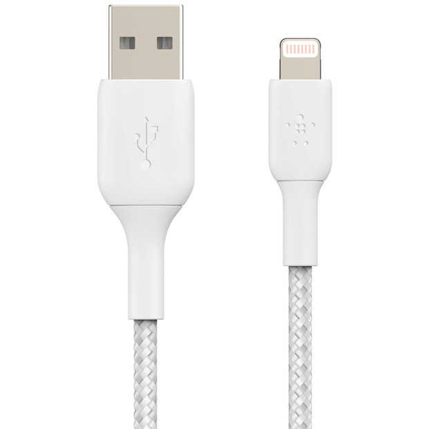Kabllo USB Belkin Lightning Charging/Sync Cable / Braided / MFi Certified / 1m – Bardhë - Figura 4