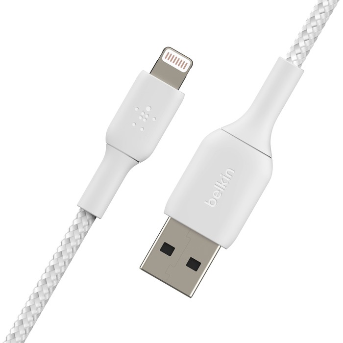 Kabllo USB Belkin Lightning Charging/Sync Cable / Braided / MFi Certified / 1m – Bardhë - Figura 5