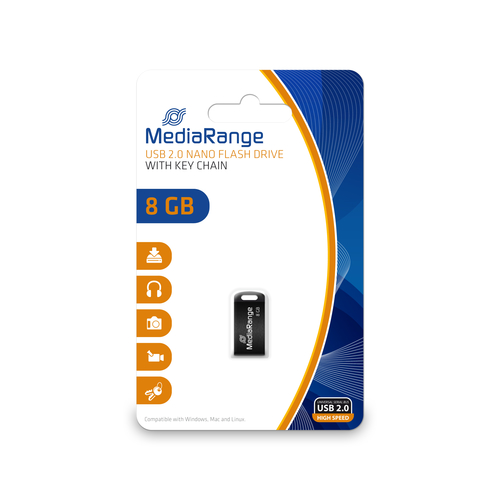 USB Flash Drive / MediaRange / 8GB / USB 2.0 / Nano
