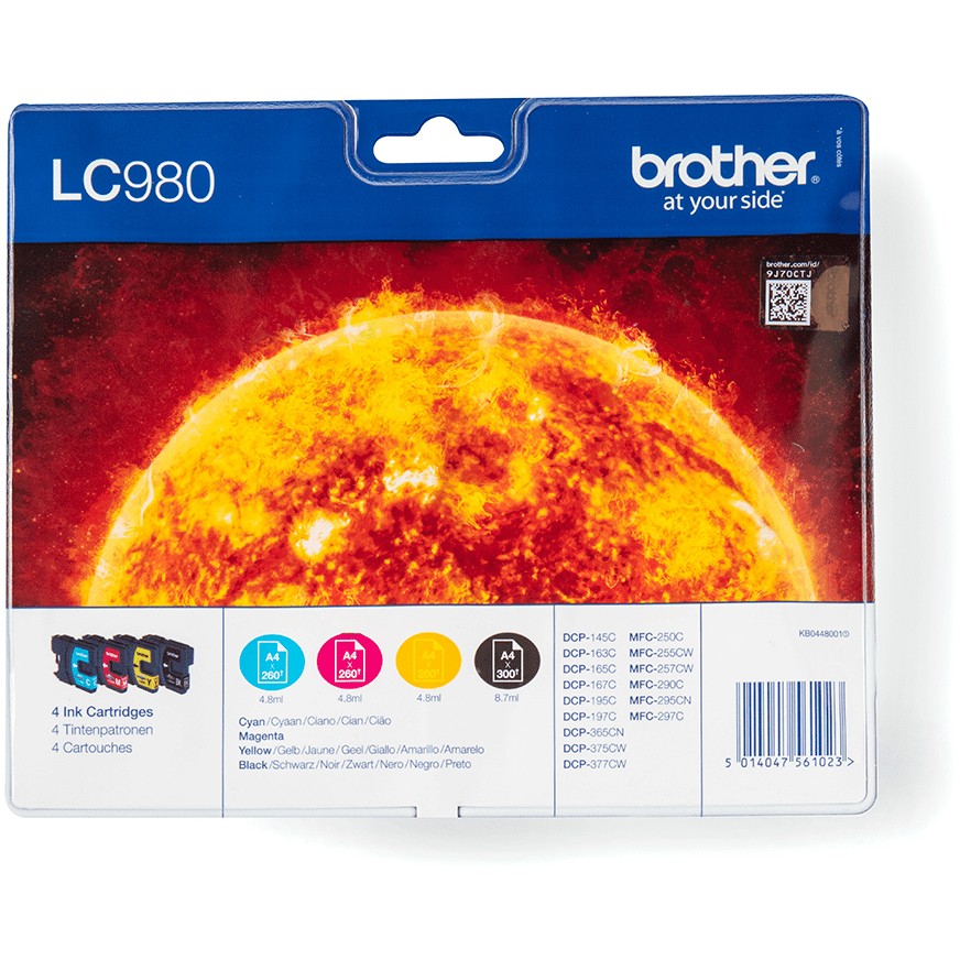 INK Brother LC-980VALBP Value Pack – Zezë/ Blu / Rozë/ Verdhë