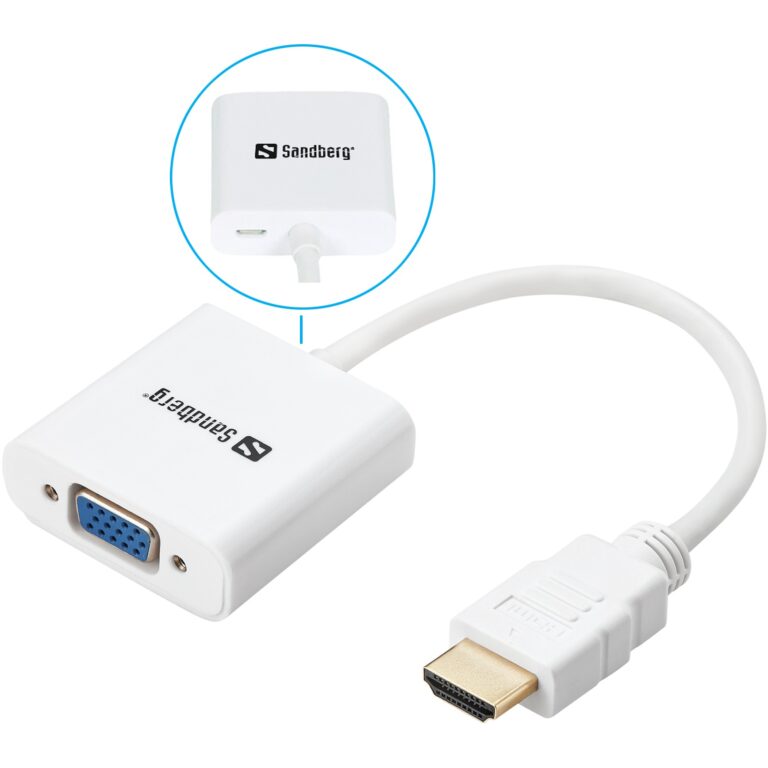 Kabllo Adapter Sandberg HDMI → VGA / St–Bu - Bardhë