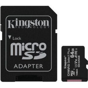 Kartë Memorie SD CARD 64GB Kingston Canvas Select Plus microXC 100MB/s +Adapter