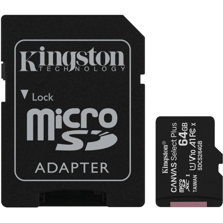 Kartë Memorie SD CARD 64GB Kingston Canvas Select Plus microXC 100MB/s +Adapter