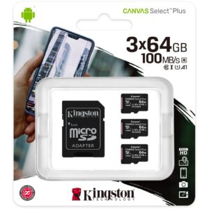 Kartë Memorie SD CARD 64GB Kingston Canvas Select Plus microXC 100MB/s +Adapter