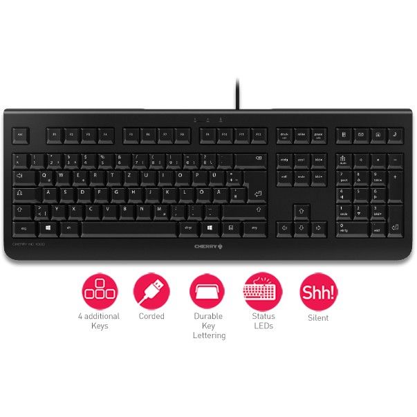 Tastierë Me kabllo Cherry KC 1000 Corded Keyboard / Spanish Layout - Zezë - Figura 5