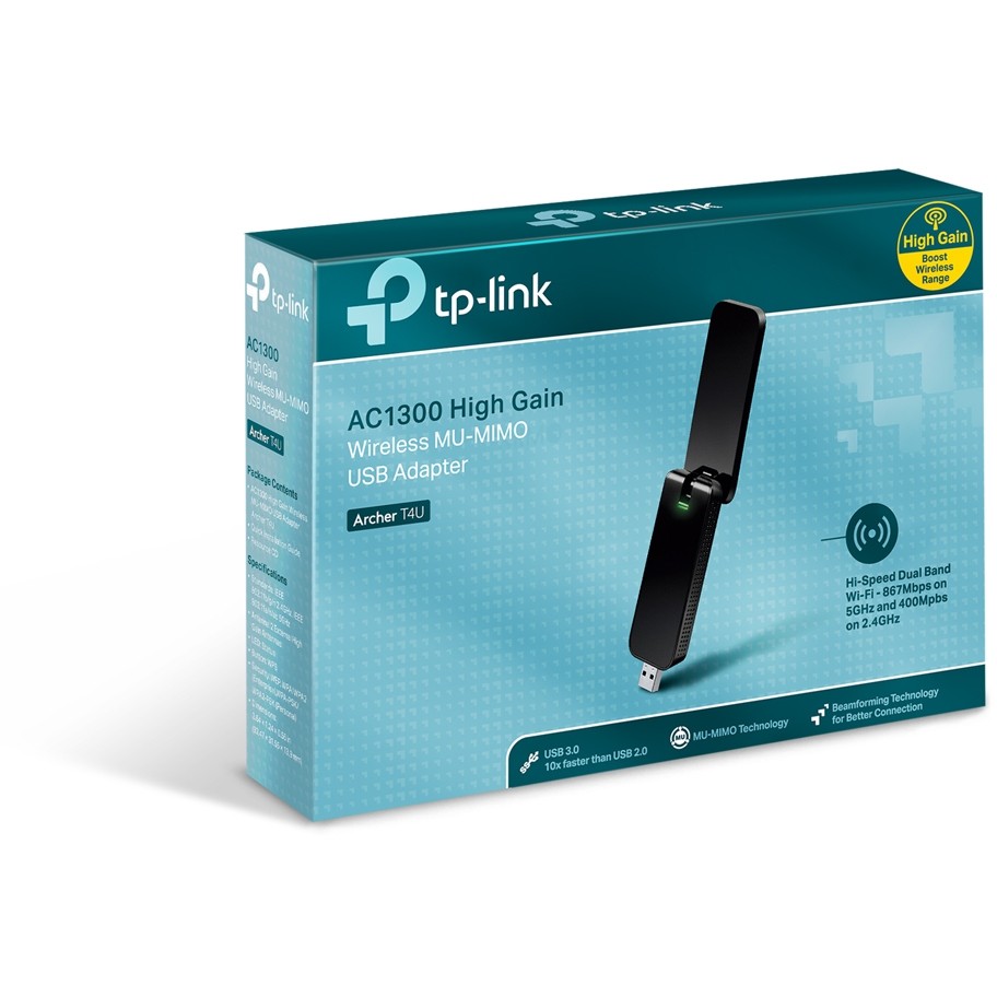Antena për Rrjet TP‑LINK Archer T4U / AC1300 High‑Gain Dual‑Band Wi‑Fi USB Adapter - Figura 5