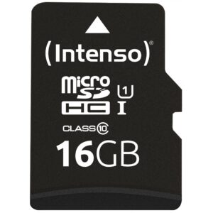 Kartë Memorie SD CARD 16GB Intenso Premium MicroHC 45MB/s +Adapter
