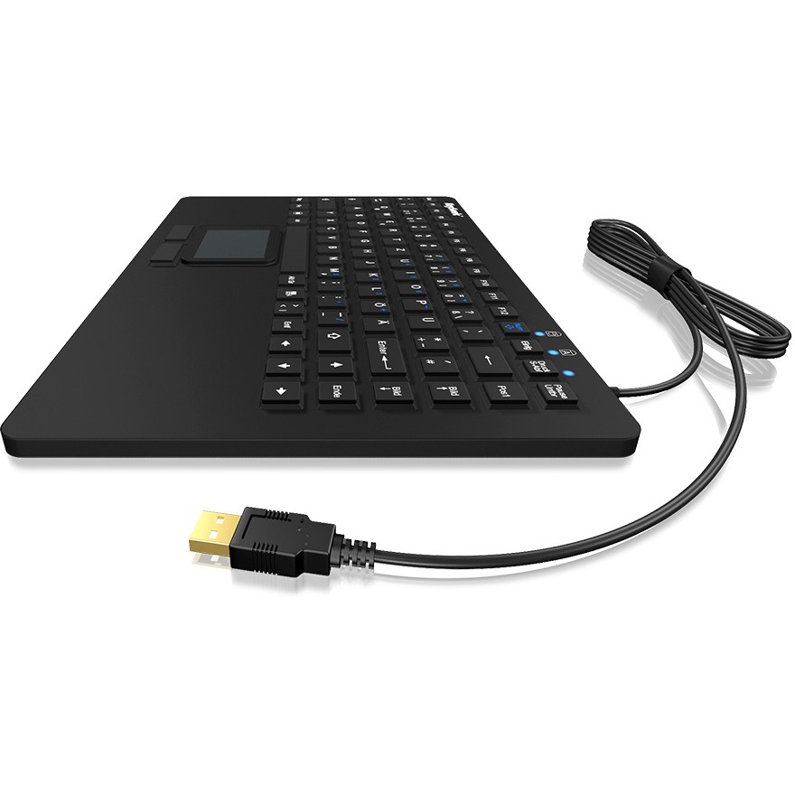 Tastierë me kabllo KeySonic KSK-5230IN / QWERTZ Gjerman / Me touchpad / Silikon / IP68 - Zezë - Figura 2