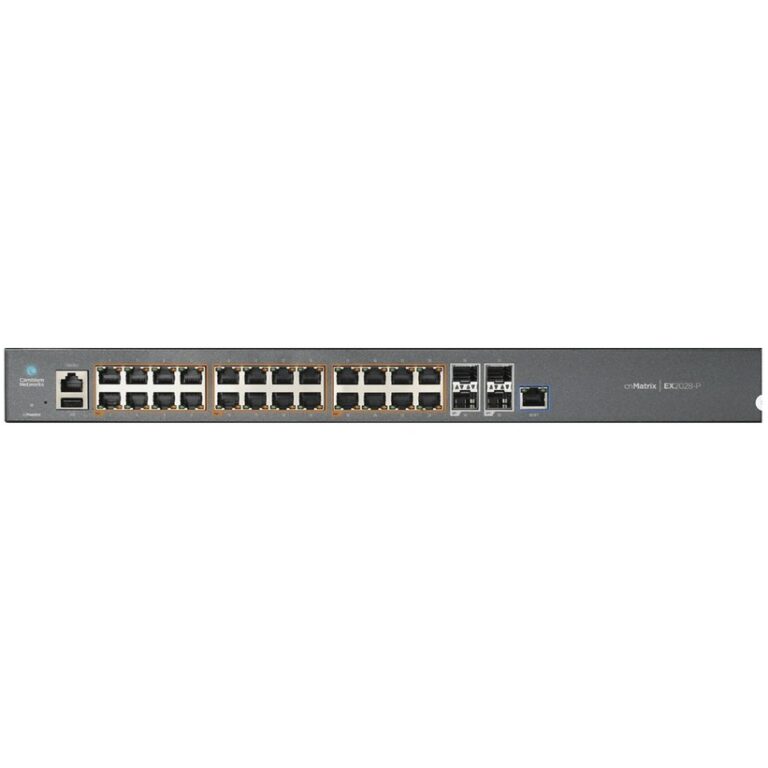 Switch Cambium cnMatrix EX2028-P – 24x Gigabit PoE+ Ports + 4x SFP+ 10G Uplink / Managed Switch / 400W PoE Budget