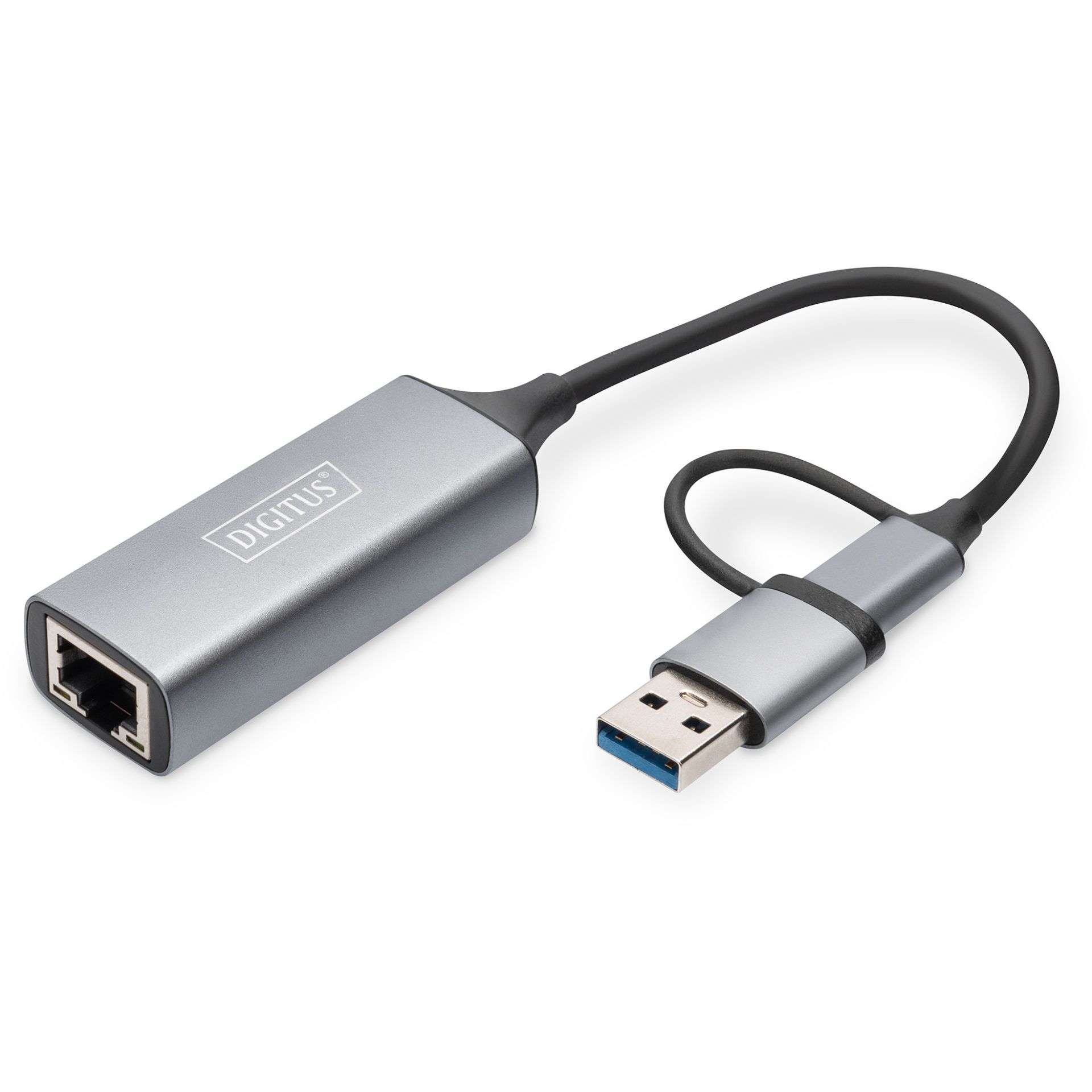 Adapter USB‑C DIGITUS → 2.5G Ethernet / USB 3.0 & USB‑C 3.1