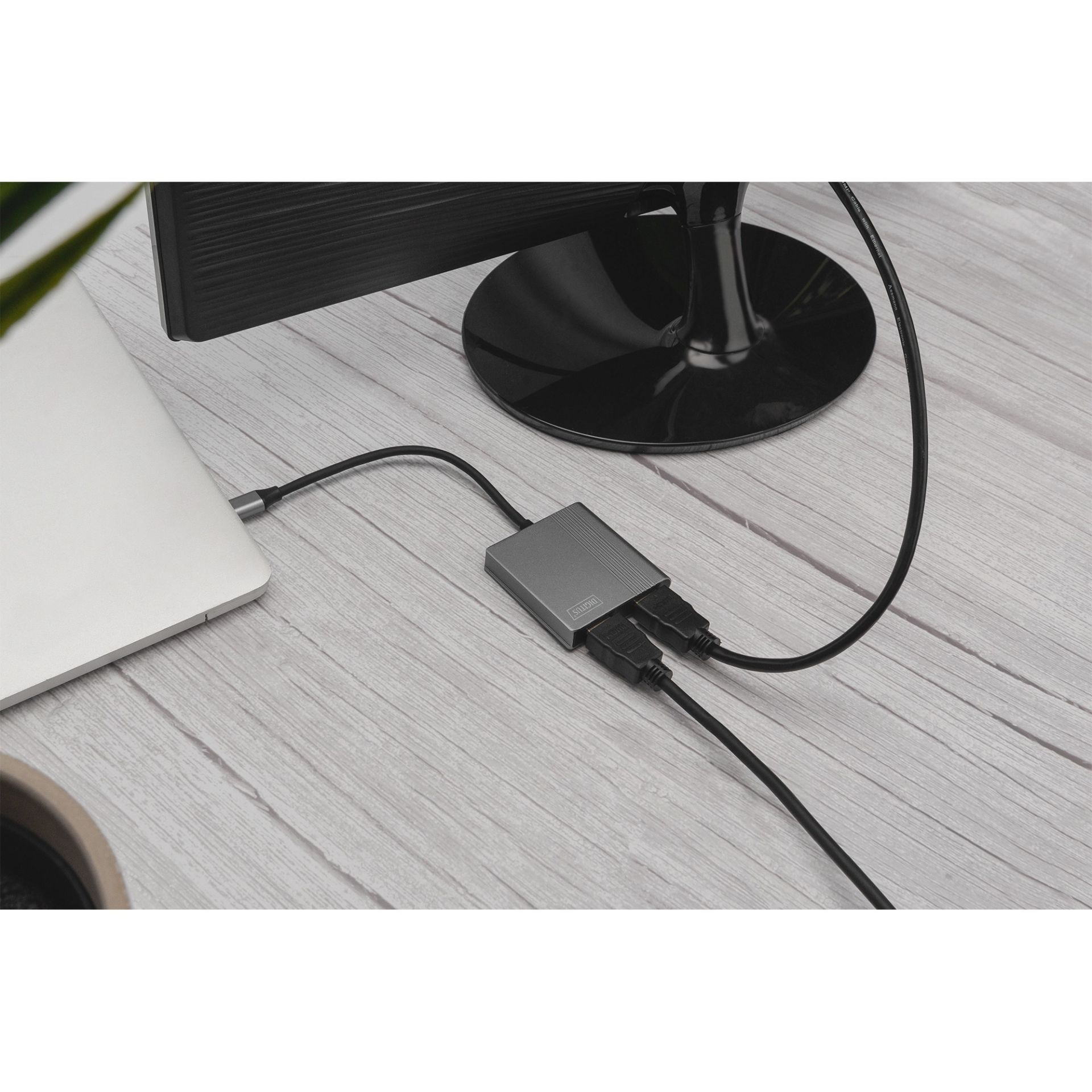 Adapter USB‑C DIGITUS → 2x HDMI / 18cm / 4K / 30Hz - Argjend / Alumini - Figura 2