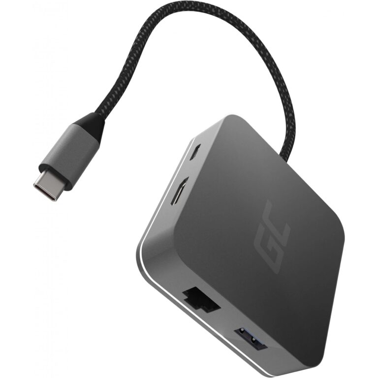 HUB Green Cell AK61 USB‑C / 6 Porta (3x USB 3.0, USB‑C, HDMI, Gigabit LAN) - Argjend