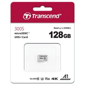 Kartë Memorie SD CARD 128GB Transcend 300S MicroSDXC 95MB/s +Adapter