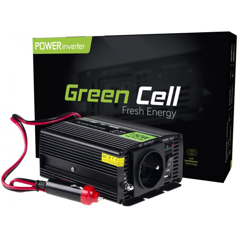 Green Cell Power Inverter KFZ – 12 V DC në 230 V AC, 150/300 W