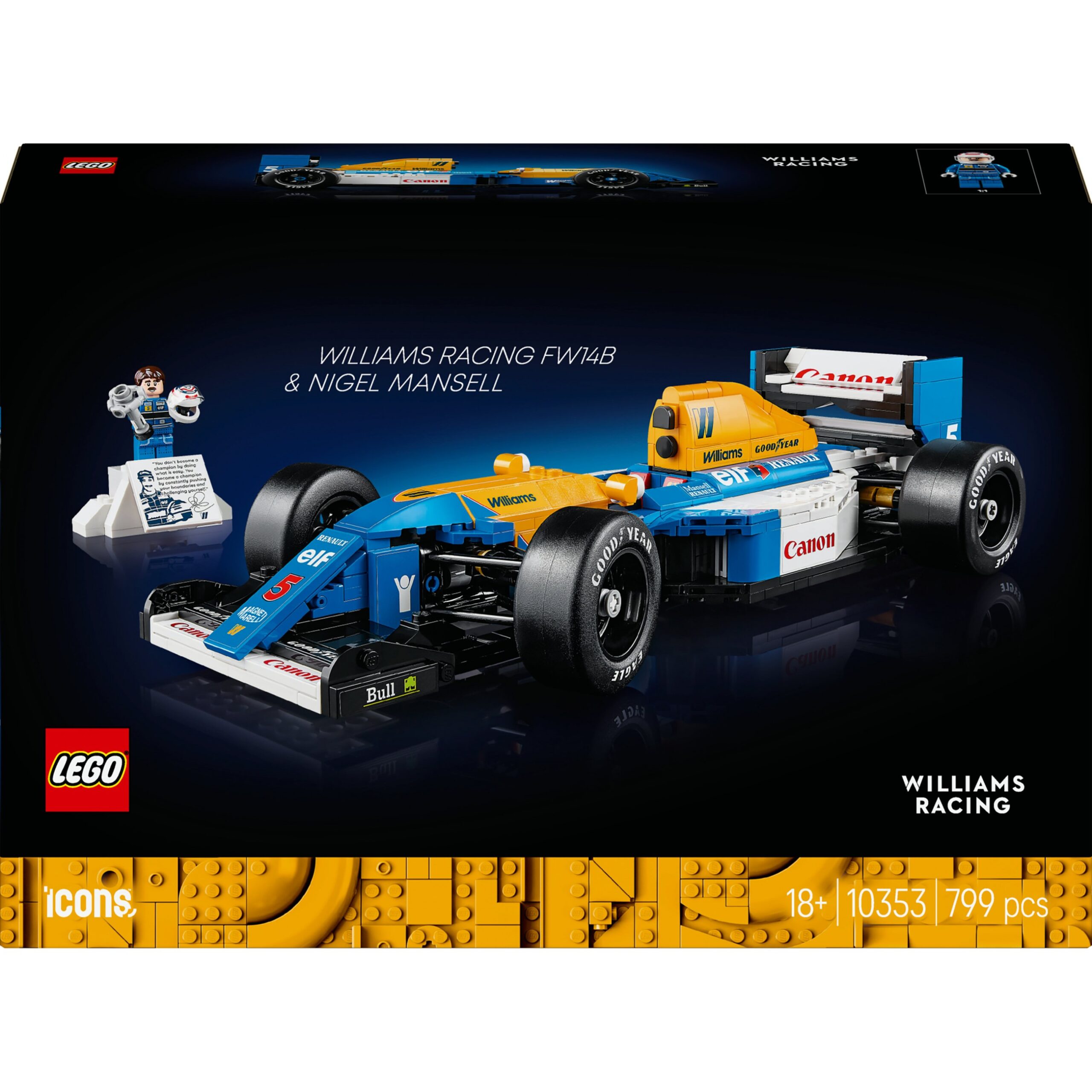 LEGO Icons Williams Racing FW14B with Nigel Mansell 10353