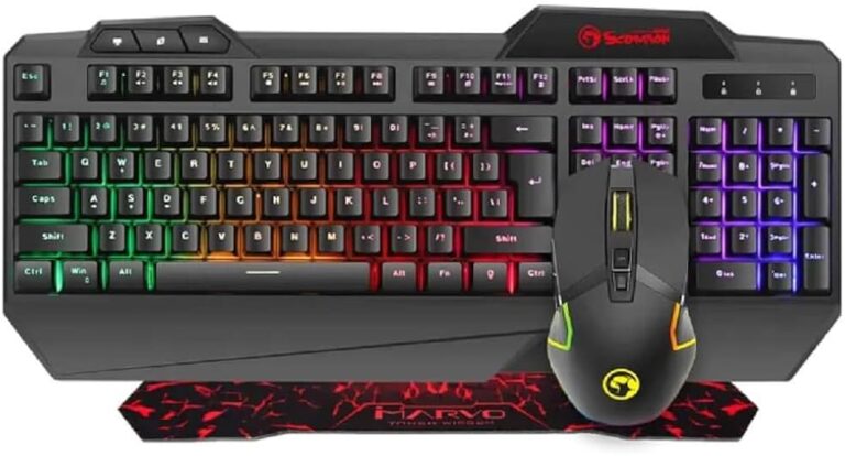 Set Combo Gaming 3in1 Marvo CM306 EN / Keyboard, Mouse, Mouse Pad / me kabllo / zi dhe kuq