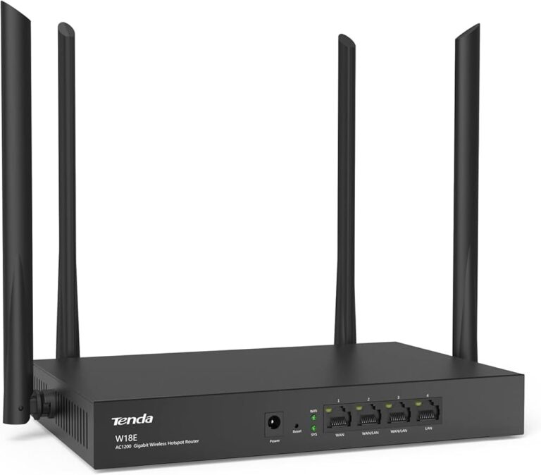 Ruter Tenda Wireless Gigabit Hotspot AC1200 2.4GHz/5.0GHz 1167Mbps W18E
