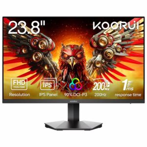 Monitor Gaming KOORUI G2411P / 23.8" / Full HD IPS / 200Hz / 1ms / HDMI+DisplayPort - Zezë