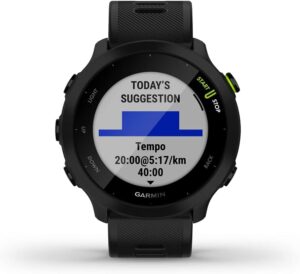 Orë e mençur Garmin Forerunner 55 / 1.04 Inch / Android / Up to 2 weeks of Battery Life / Bluetooth / E zezë