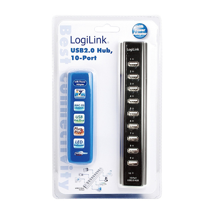 HUB LogiLink USB 2.0 10-Port / Active with Power Adapter - Zezë - Figura 2