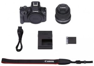 Kamere dixhitale Canon EOS R50 + RF-S 18-45mm F4.5-6.3 IS STM / 4K / Bluetooth / Wi-Fi / 2.95 inches / e zezë