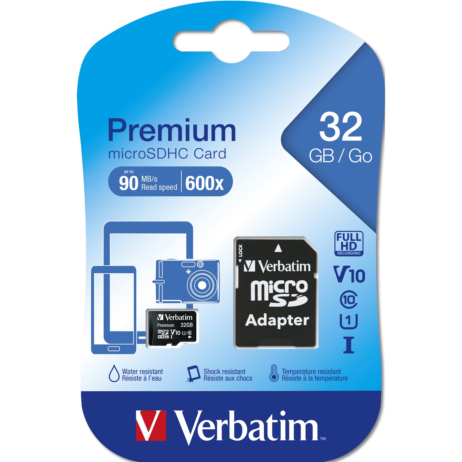 Kartë Memorie SD CARD 32GB Verbatim Premium MicroHC 90MB/s +Adapter - Figura 3