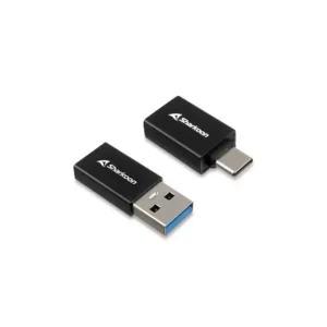 Adapter USB Sharkoon 3.2 Gen 1 OfficePal USB‑A në USB‑C / USB‑C në USB‑A / set 2 copë - Zezë