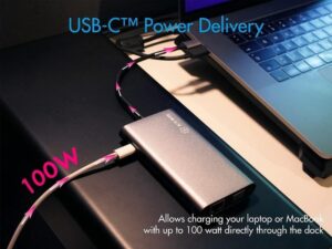 Docking Station Icy Box IB-DK4040-CPD / Mini Dock / USB-C / 1xHDMI / 1xVGA / 3xUSB 3.0 Ports / Gigabit Ethernet / PD 100W / Hiri