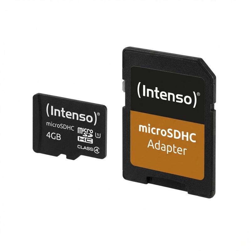 Kartë Memorie SD Intenso MicroSDHC 4GB / with SD Adapter